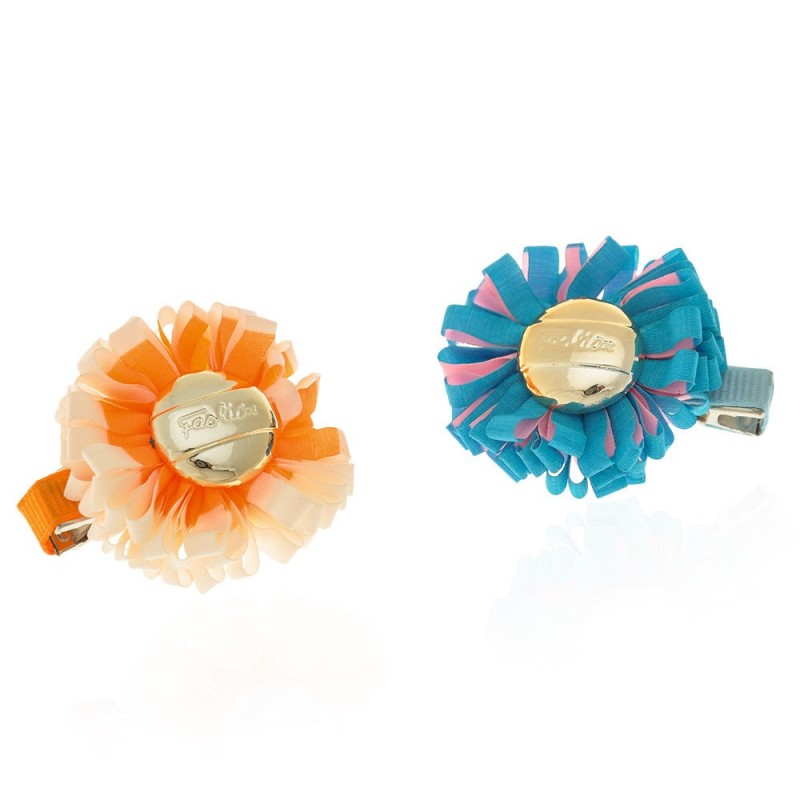 Набор заколок-уточек с бантиками 4см разноцветный (6937)