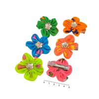 Набор заколок-уточек с бантиками 5см разноцветный (6964)