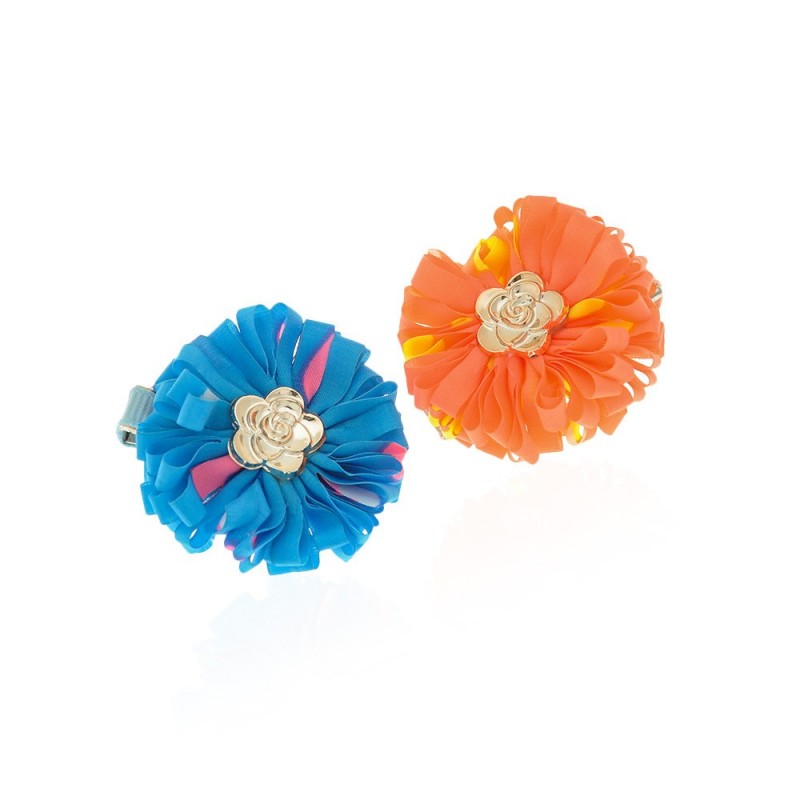 Набор заколок-уточек с бантиками 4см разноцветный (6966)