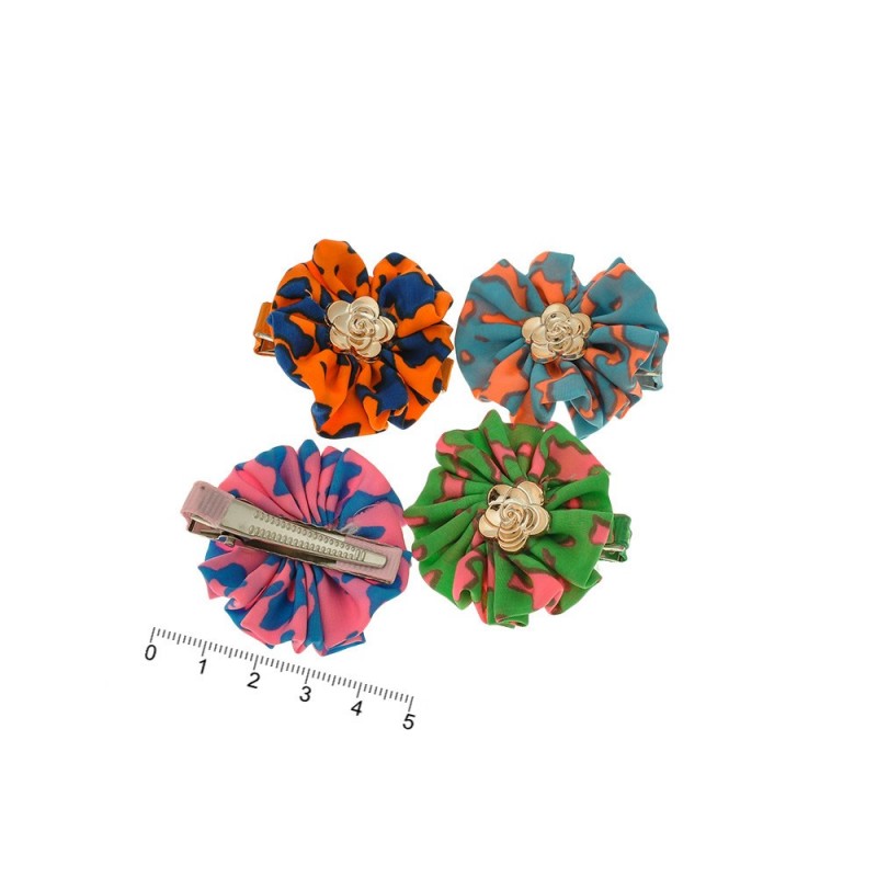 Набор заколок-уточек с бантиками 5см разноцветный (6967)