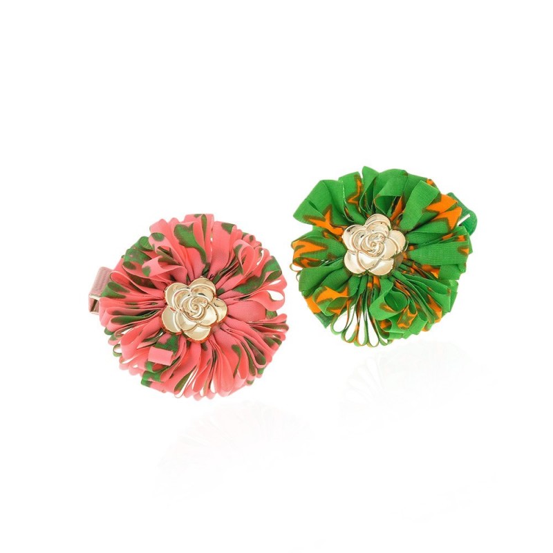 Набор заколок-уточек с бантиками 4см разноцветный (6974)