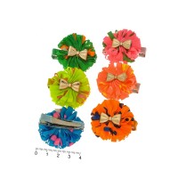 Набор заколок-уточек с бантиками 4см разноцветный (6986)