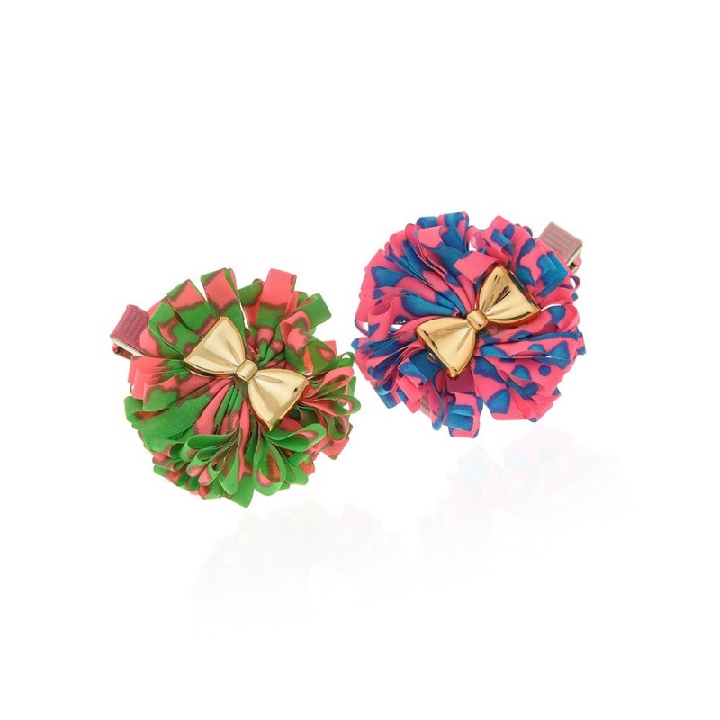 Набор заколок-уточек с бантиками 4см разноцветный (6990)