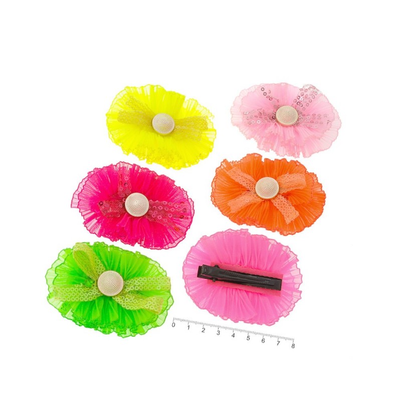 Набор заколок-уточек с бантиками 8см (7362)