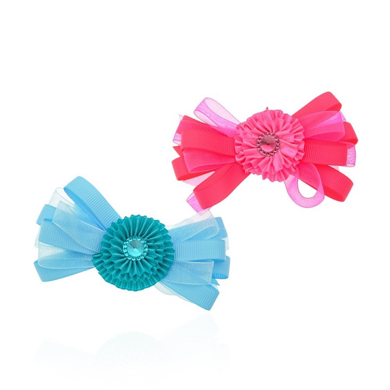 Набор заколок-уточек с бантиками 9см (9016)