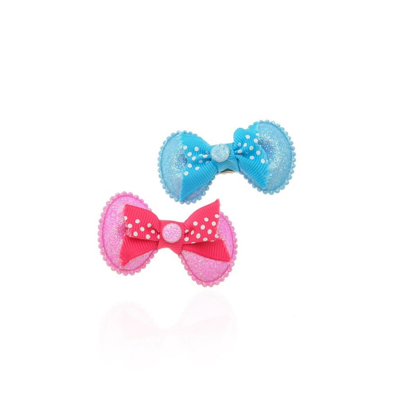 Набор заколок-уточек с бантиками 5.5см (9023)