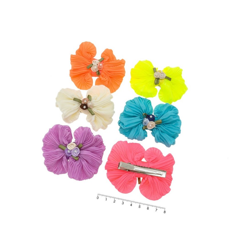 Набор заколок-уточек с бантиками 8см (9029)