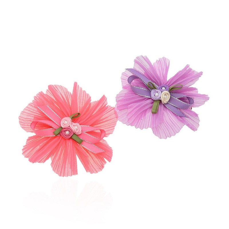 Набор заколок-уточек с бантиками 8см разноцветный (9030)