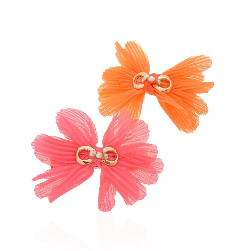 Набор заколок-уточек с бантиками 8см разноцветный (9032)