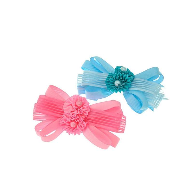 Набор заколок-уточек с бантиками 10см (9883)