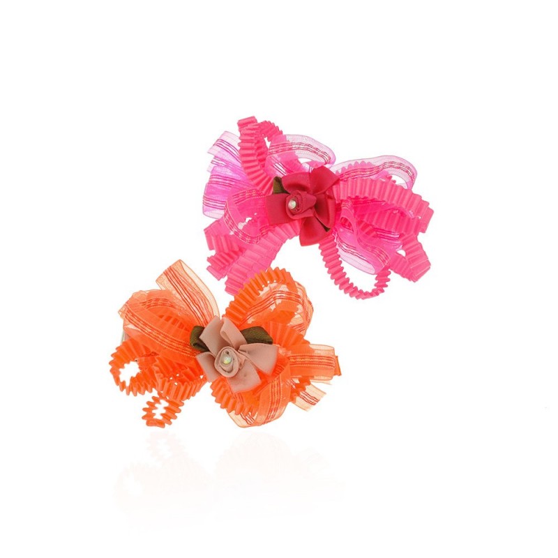 Набор заколок-уточек с бантиками 8см разноцветный (9885)