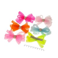 Набор заколок-уточек с бантиками 9см (9887)