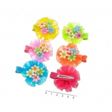Набор заколок-уточек с бантиками 5.5см разноцветный (9897)
