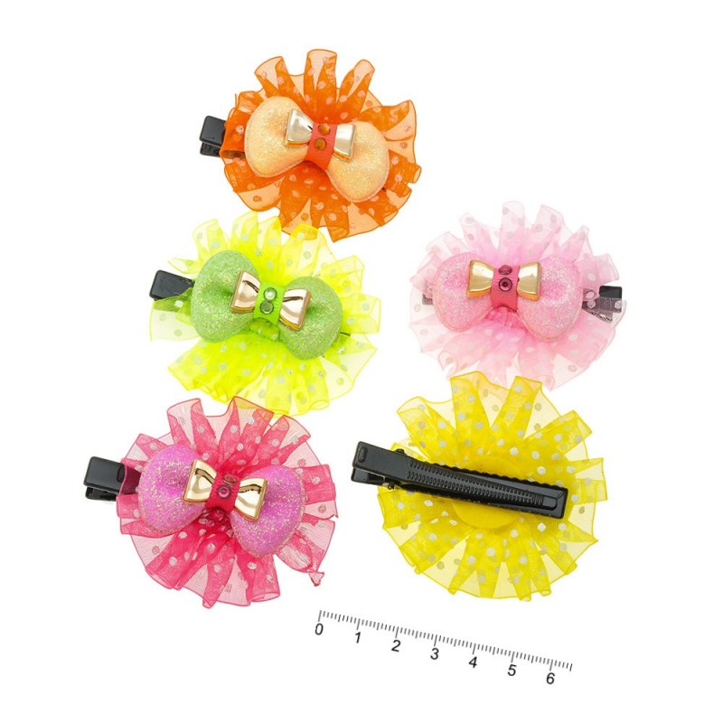 Набор заколок-уточек с бантиками 6.5см (9898)