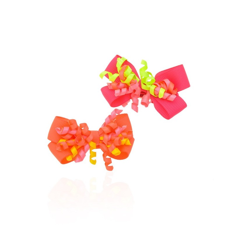 Набор заколок-уточек с бантиками 6.5см разноцветный (9900)