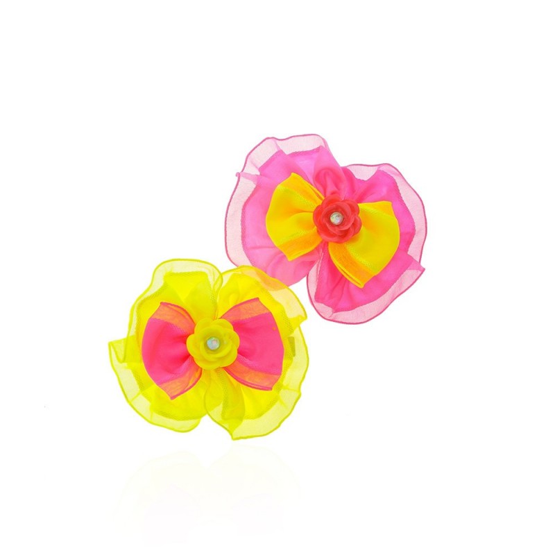 Набор заколок-уточек с бантиками 8см разноцветный (9901)