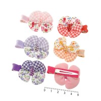 Набор заколок-уточек с бантиками 5см разноцветный (9903)