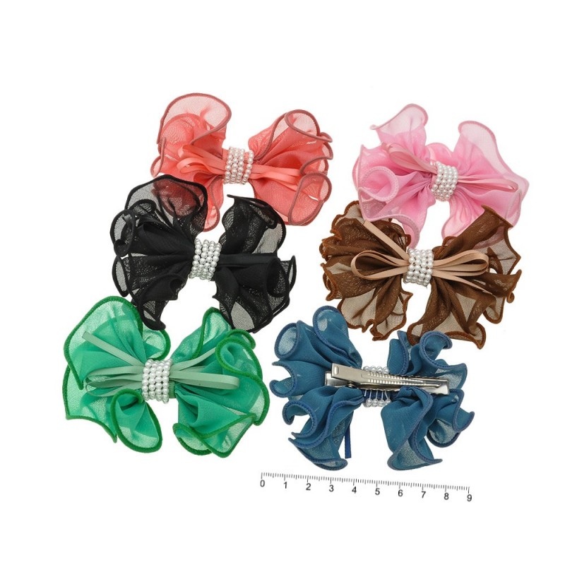 Набор заколок-уточек с бантиками (9906)