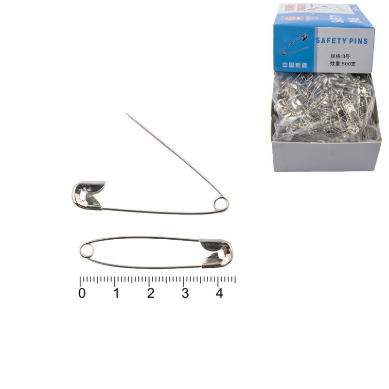 Набор булавок 4.5см 1000шт серебристый (12154)