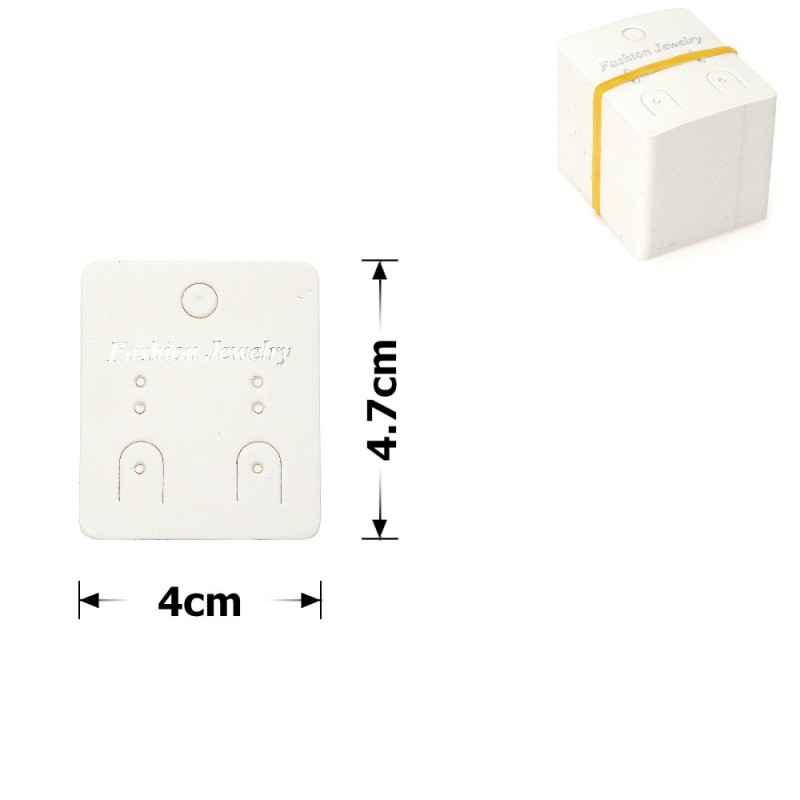 Планшетки бирки для сережек картонные 100шт белые (12534)