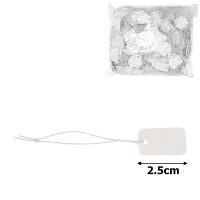 Ценники бирки картонные на резинке 1000шт белые (15363)