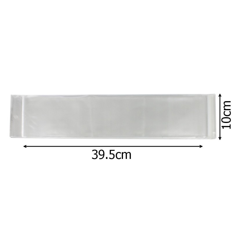 Набор целлофановых упаковочных пакетов 10x39.5см 100шт прозрачный (14408)