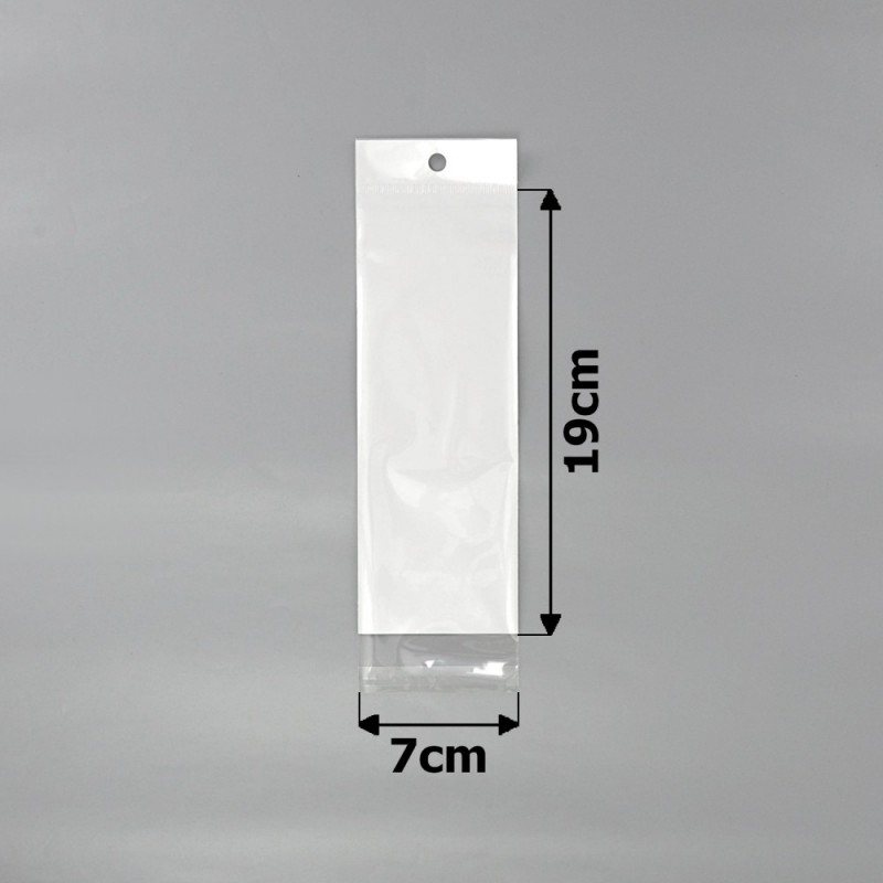 Набор упаковочных пакетов с белым фоном 7х19см (15518)