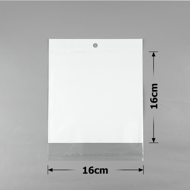 Набор упаковочных пакетов с белым фоном 16x16см (15895)