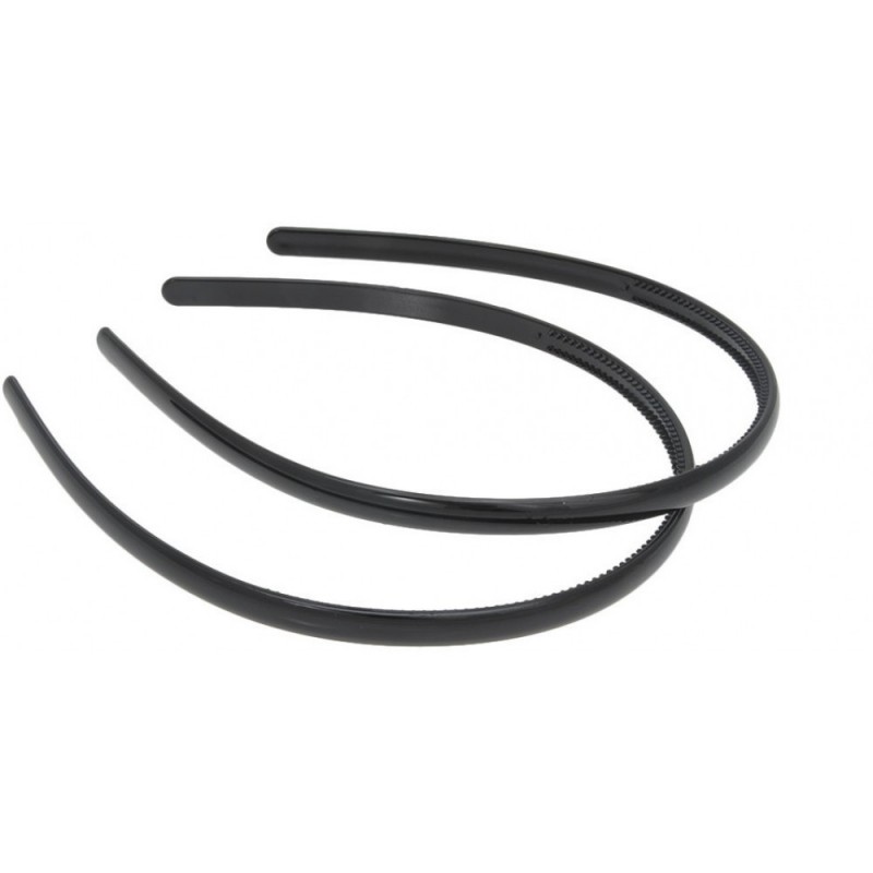 Набор обручей для волос 0.8см глянцевый черный (26202)