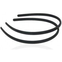 Набор обручей для волос 0.8см матовый черный (26203)