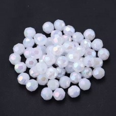 Набор граненых бусин 10мм 500шт 250г белый-хамелеон (31732)