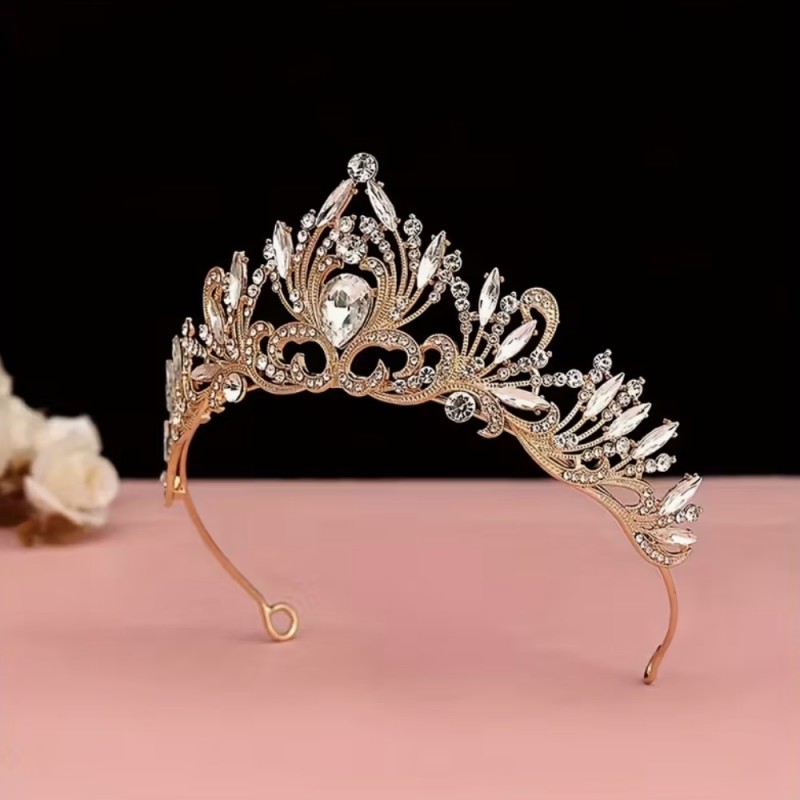 Диадема-обруч со стразами металлическая (31614)