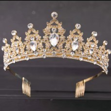 Диадема-обруч с гребнем со старазами металическая (31622)