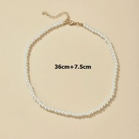 Подвеска на шею из жемчужных бусин белого цвета 36+7.5см (31815)