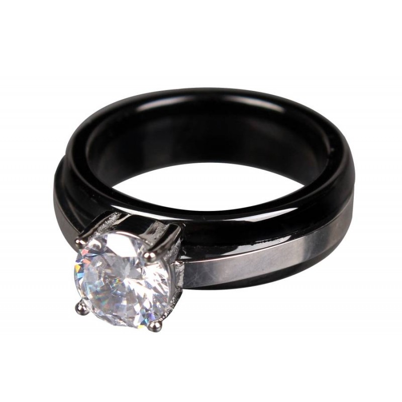 Кольцо керамическое черное (размер 7) 251-17642