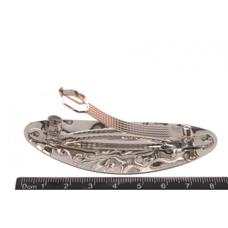 Заколка для волос автоматическая (серебро) 1-210880