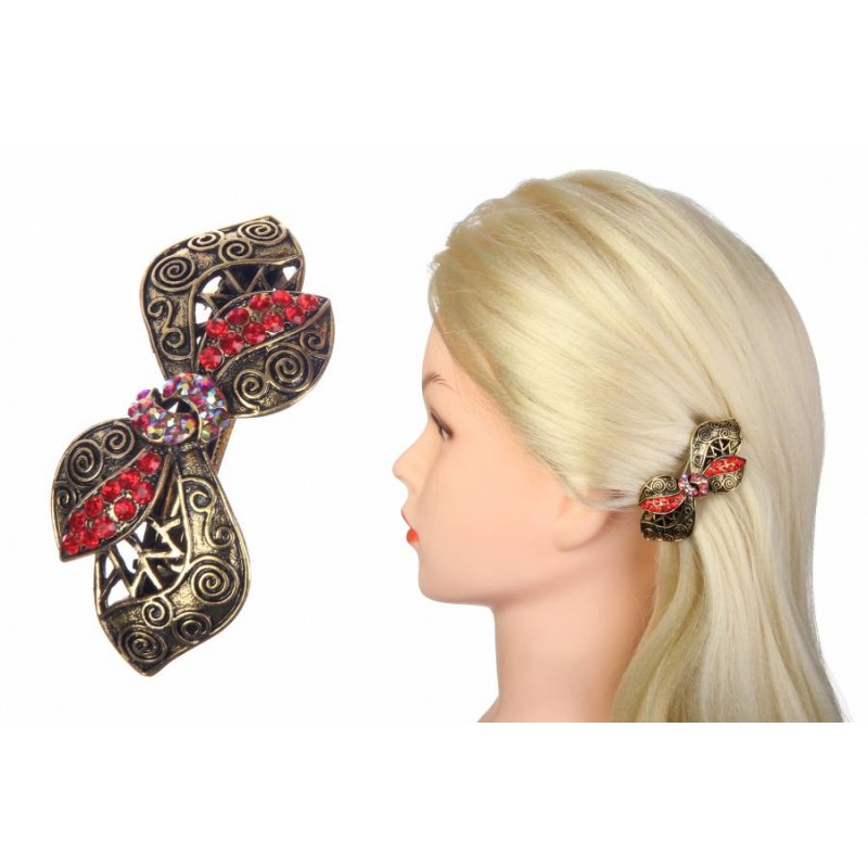 Заколка для волос в виде бантика с оригинальным орнаментом
