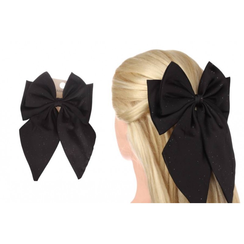 Заколка автоматическая бант черная 1-211191