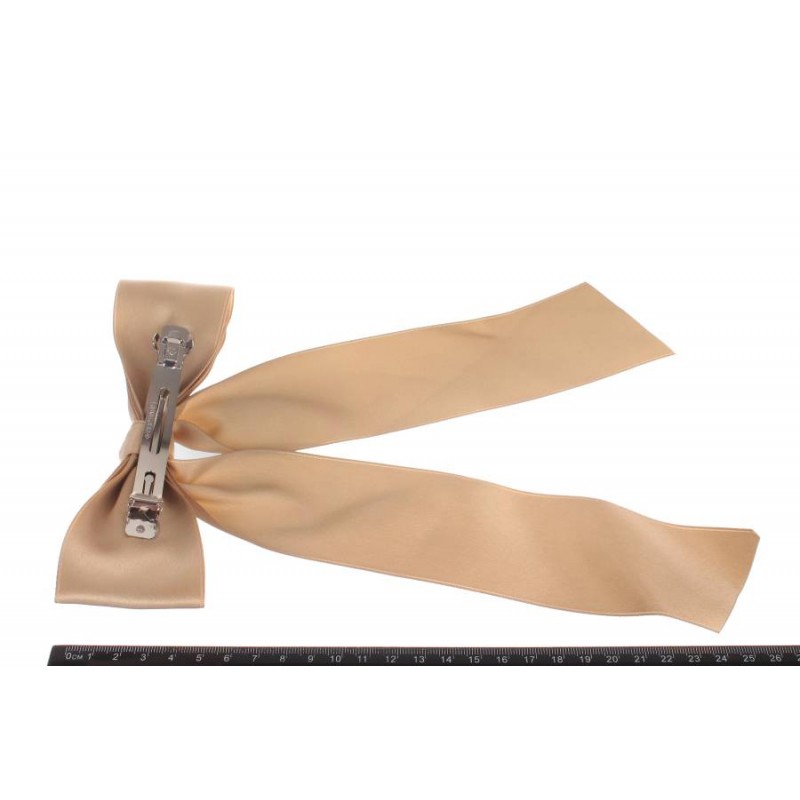 Заколка автоматическая бант коричневая 1-211092