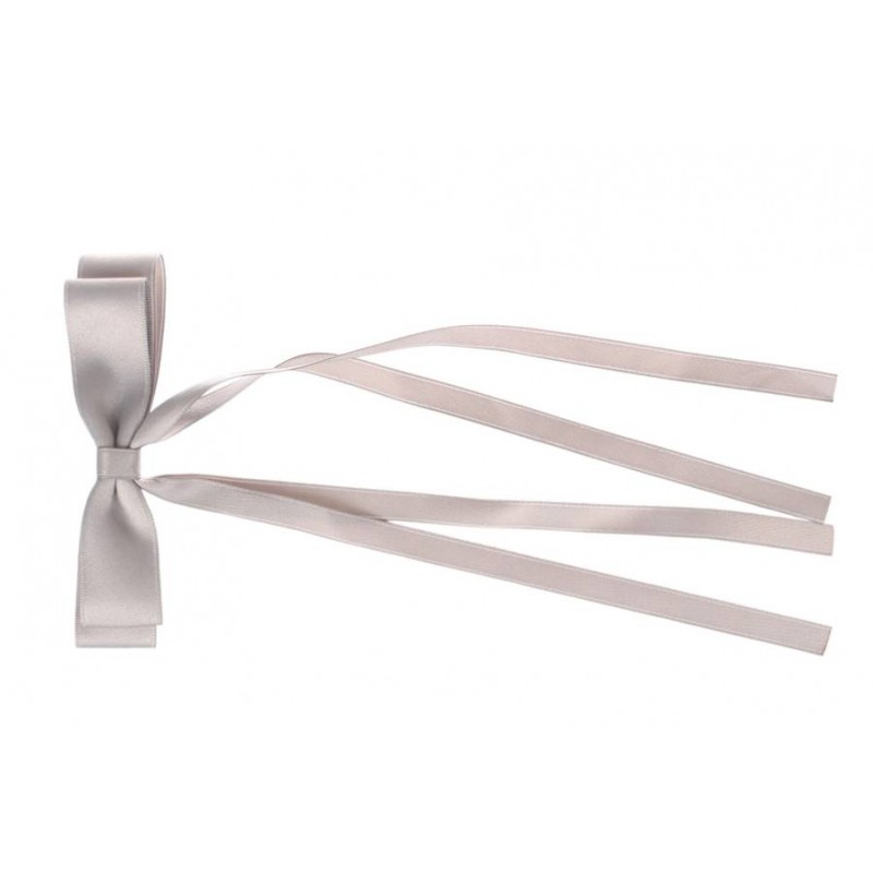 Заколка автоматическая бант серая 1-211139