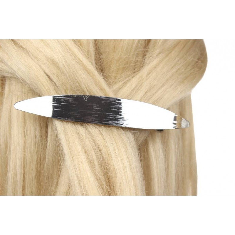 Заколка для волос автоматическая (серебро) 1-210828