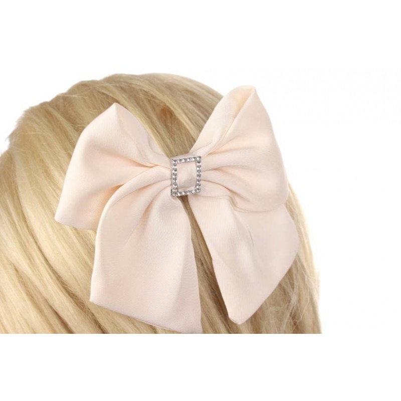 Заколка автоматическая бант бежевая 1-211054