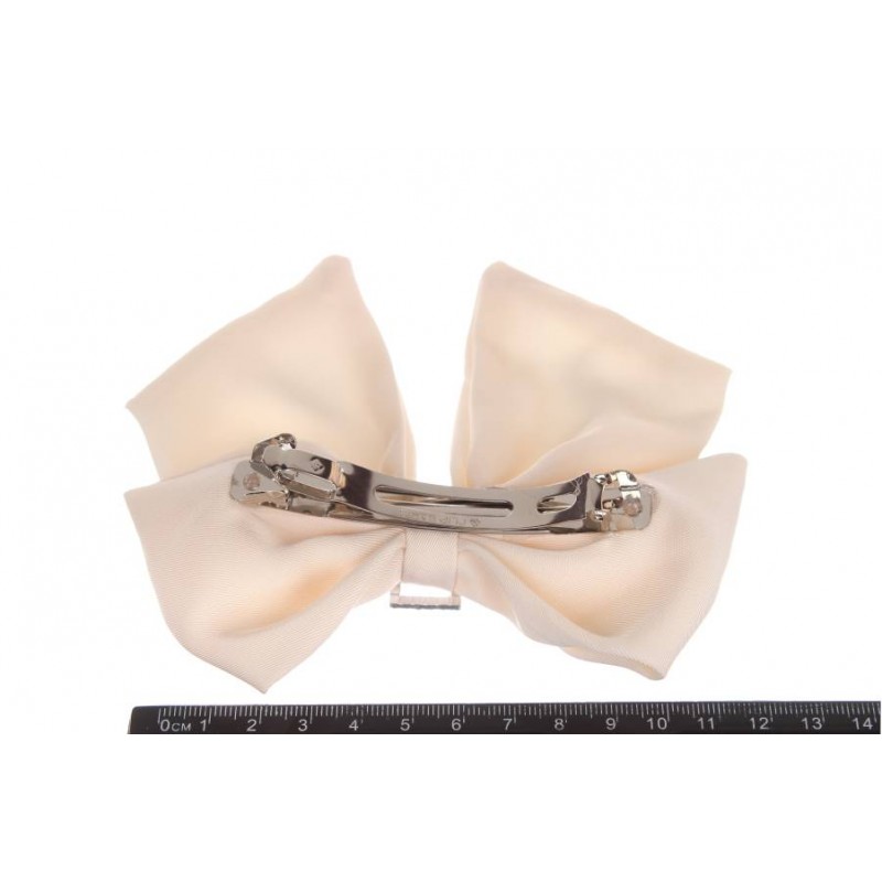 Заколка автоматическая бант бежевая 1-211054