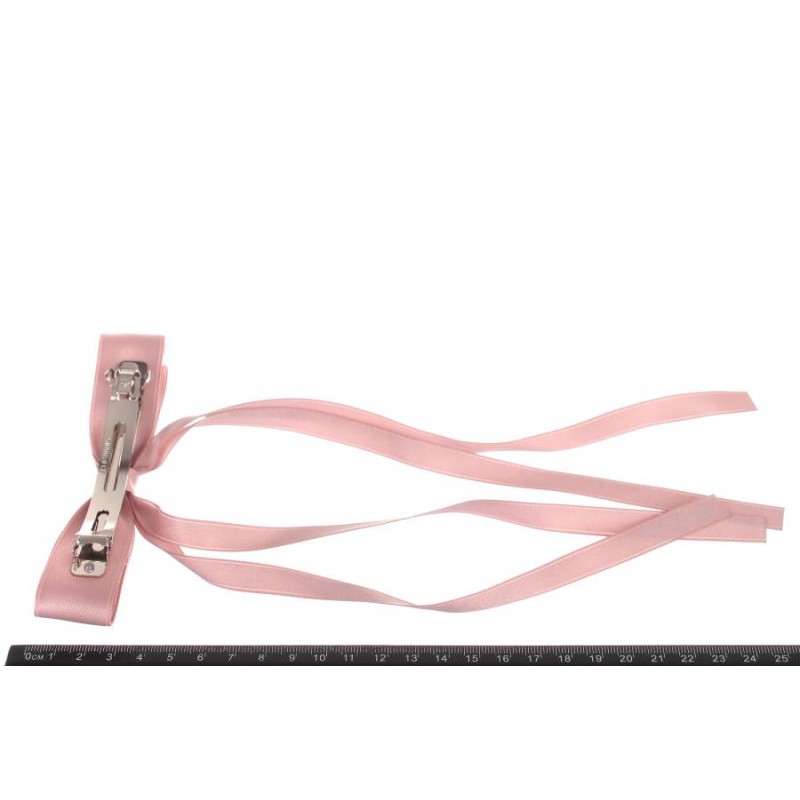 Заколка автоматическая бант розовая 1-211115