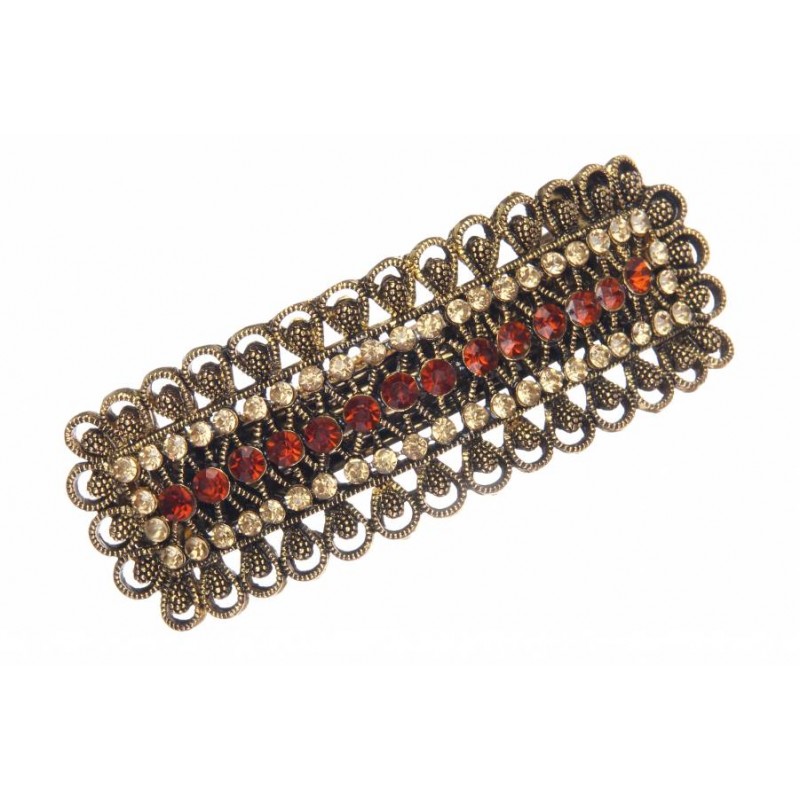 Заколка для волос прямоугольной формы усыпанная стразами