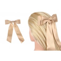 Заколка автоматическая бант коричневая 1-211092