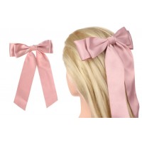 Заколка автоматическая бант розовая 1-211085