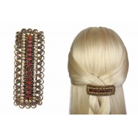 Заколка для волос прямоугольной формы усыпанная стразами 11-18469