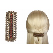 Заколка для волос прямоугольной формы усыпанная стразами 11-18469