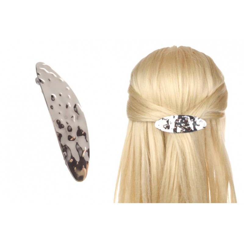 Заколка для волос автоматическая (серебро) 1-210880